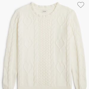 J. Crew Factory Cable-knit hearts crewneck sweater • size small • NWT • CF398